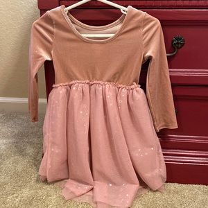 Cat & Jack pink velvet high-low toddler dress